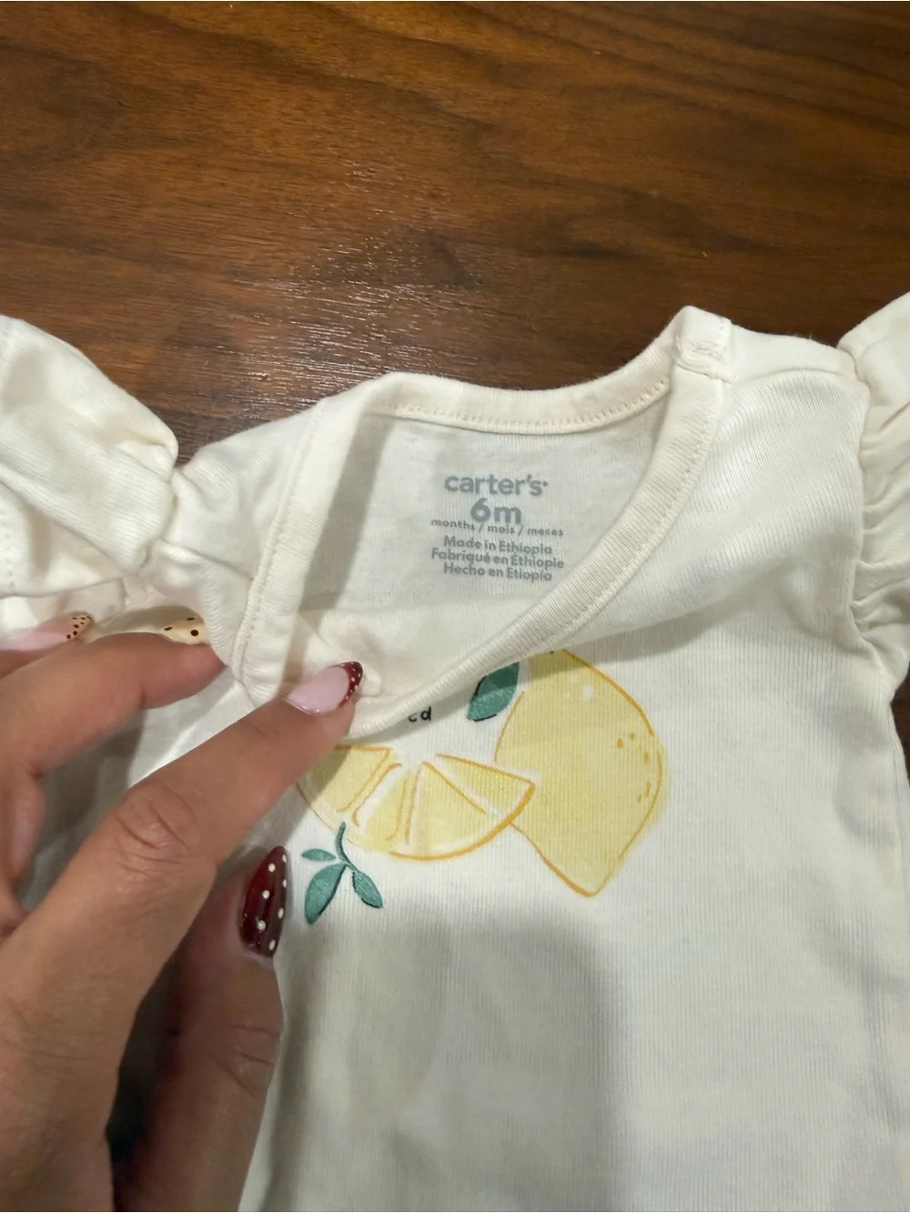 Carter's Yellow and White Lemon Print One-Piece Bodysuits with Yellow Leggings - Picture 3 of 4